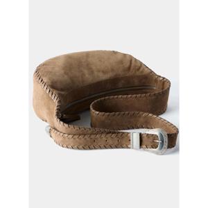 Mint Velvet Brown Suede Western Buckle Sling Bag